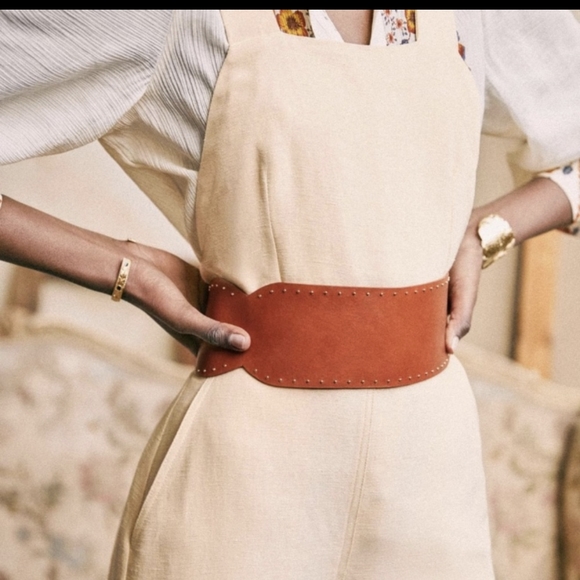 Sezane Lara Belt in Smooth Heritage Leather - Picture 2 of 8
